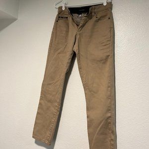 Mens Khaki Fried Denim Slim Fit 32 x 30 Pants
